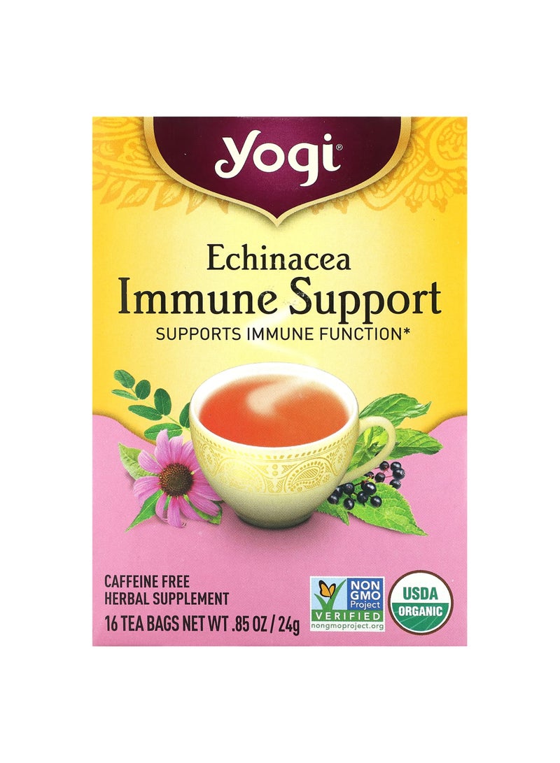 Immune Support, Echinacea, Caffeine Free, 16 Tea Bags, 0.85 oz (24 g)